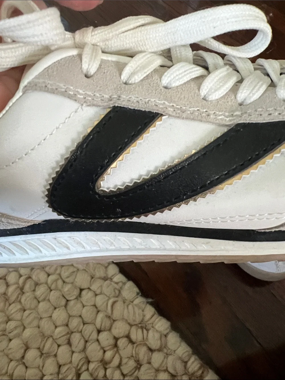 Women’s White and Black Tretorn Trainer Sneakers